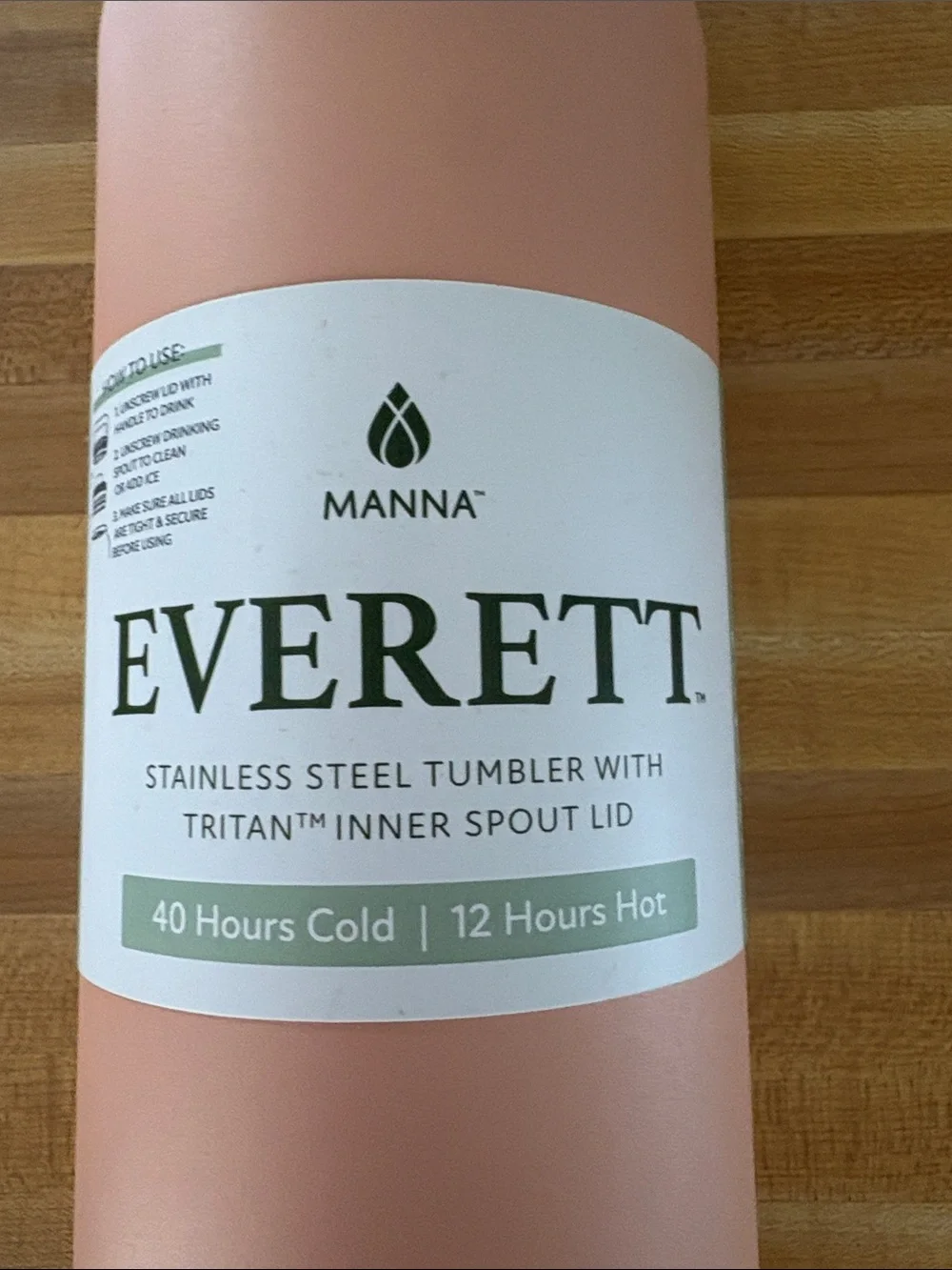 NEW Manna Everett Stainless Steel Tumbler w/ Tritan Spout and Handle, 32 oz